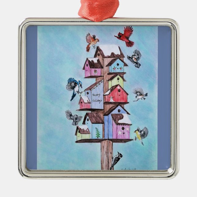 adirondackfåglar julgransprydnad metall (Framsidan)