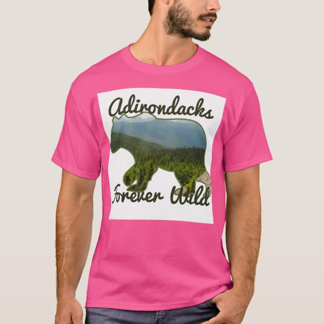 Adirondacks Forever Vild Baseball Sleeve T Shirt (Framsida)