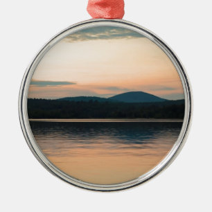 Adirondacks lång sjösolnedgång julgransprydnad metall