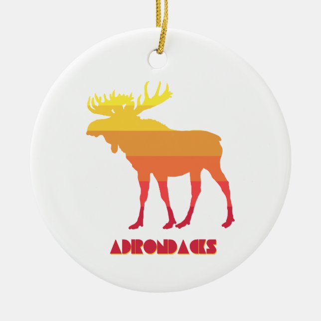 Adirondacks Moose Julgransprydnad Keramik (Framsidan)