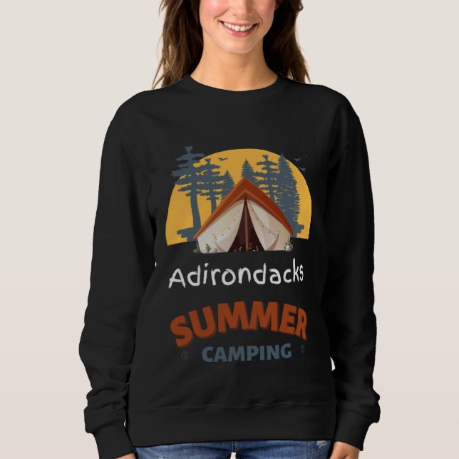Adirondacks Mountains Summer Camping Hiking Earthy T Shirt (Framsida)