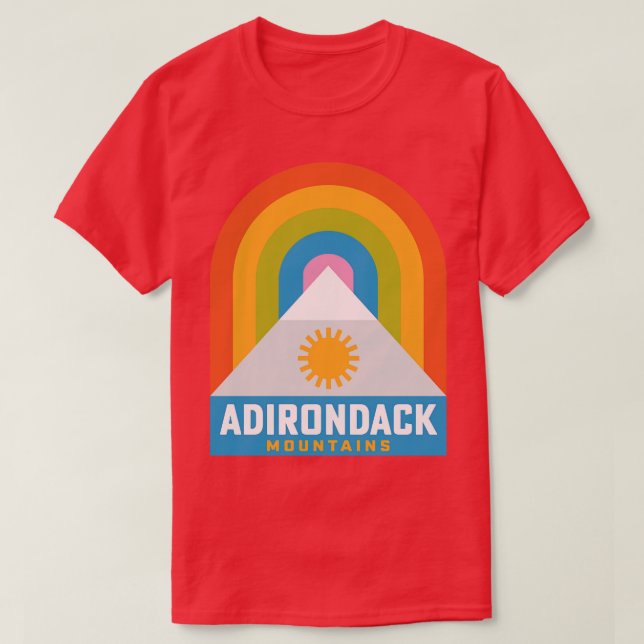 Adirondacks New York Regbow Hiking T Shirt (Design framsida)