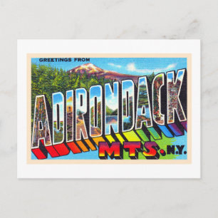 Adirondacks New York Vintage Large Brev vykort