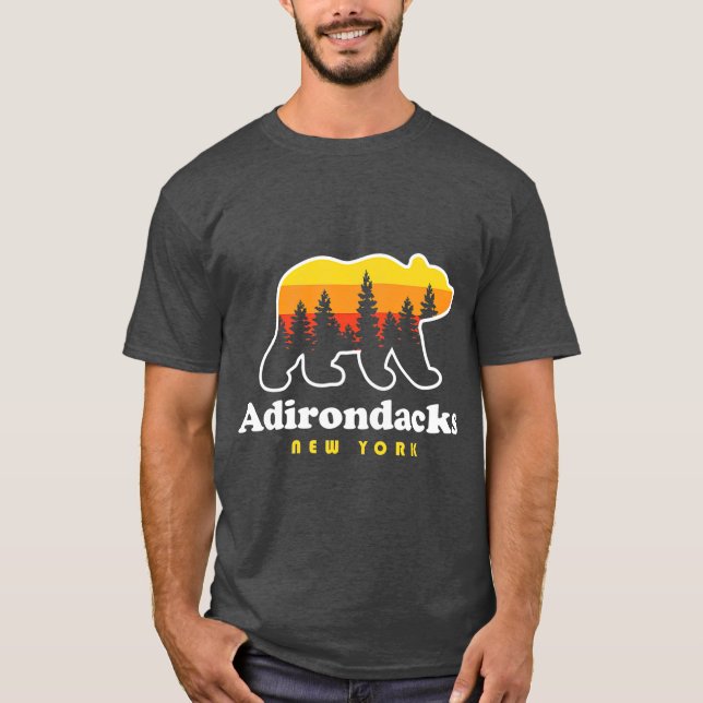 Adirondacks NY Bear Skogen New York T Shirt (Framsida)