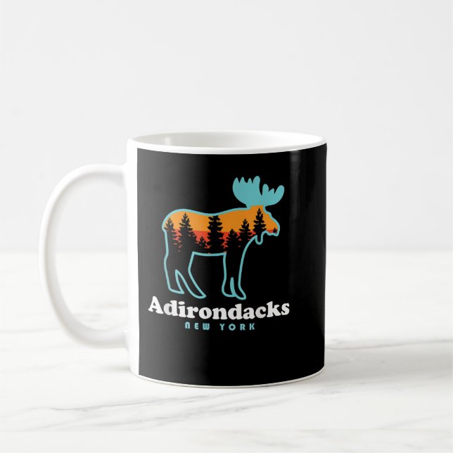 Adirondacks NY Moose Adirondacks New York Hiking Kaffemugg (Vänster)