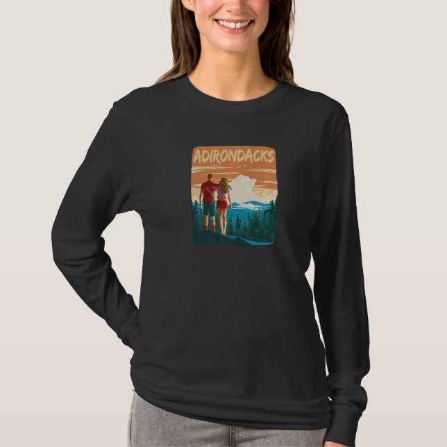 Adirondacks Park Hiking lite Forest Adi T Shirt (Framsida)