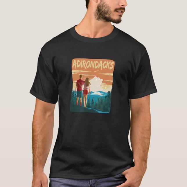 Adirondacks Park Hiking lite Forest Adi T Shirt (Framsida)
