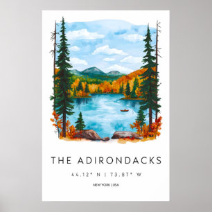 Adirondacks Watercolor Nationalpark Poster