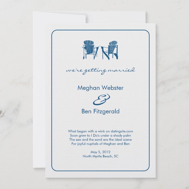 Adirondackstolar Bröllopsannons Inbjudningar (Framsida)