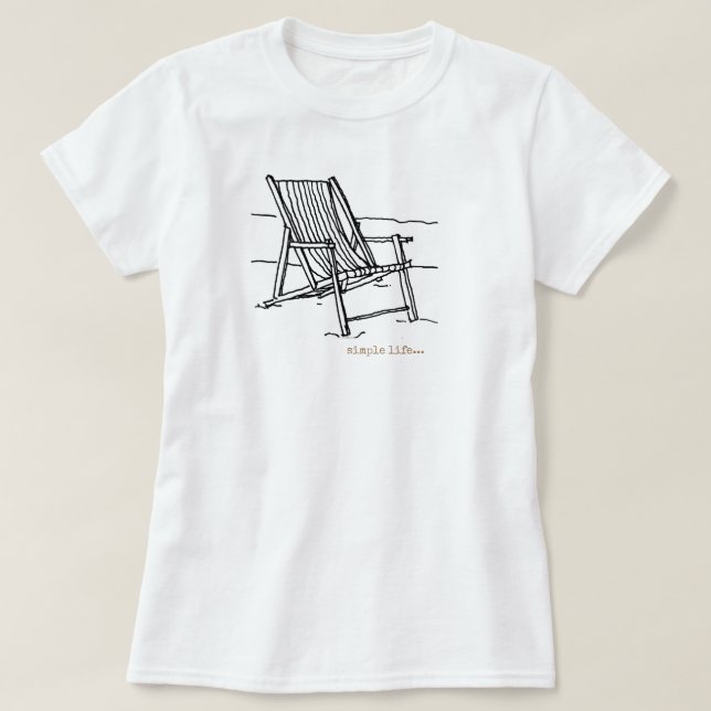 Adirondak stol på stranden t shirt (Design framsida)