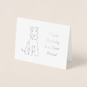 Aditable Airedale Terrier Sketch om Anpassade Folierat Kort