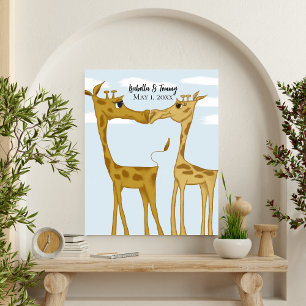 Aditable Giraffe Älskare Canvastryck