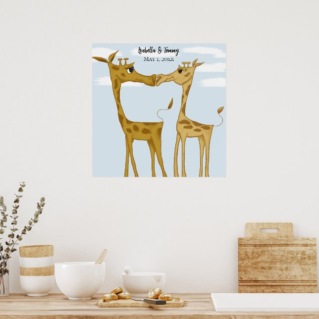 Aditable Giraffe Älskare Poster (Kök)