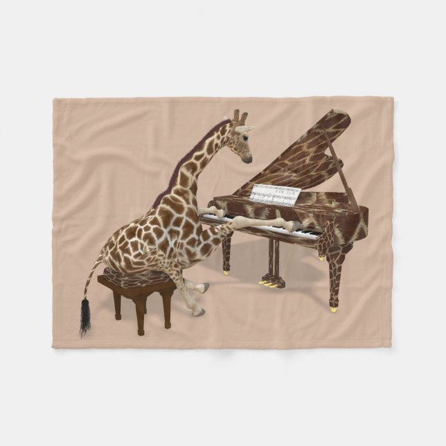 Aditable Giraffe spelar tyst natt Fleecefilt (Framsidan (Horisontell))