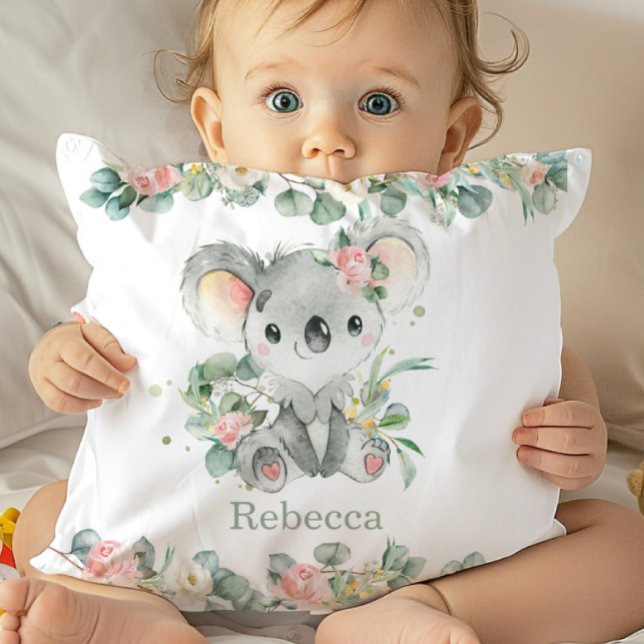 Aditable Koala Rosa Blommigt Eucalyptus Girl Nurse Kudde (Skapare uppladdad)