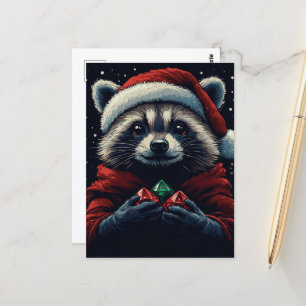 Aditable Santa Raccoon Vykort