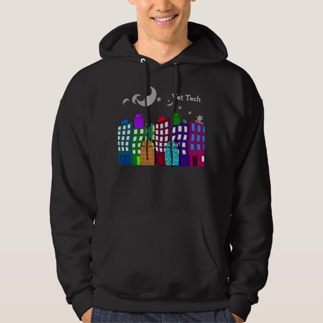 Aditable Vet Tech Hoodie Whimsical Cat Art (Framsida)