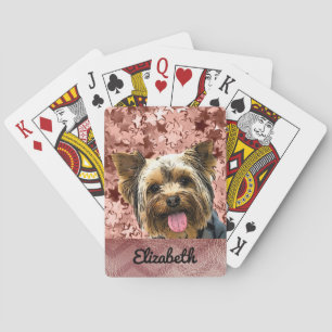 Aditable Yorkie Ro Guld Namn Hund Pet Casinokort