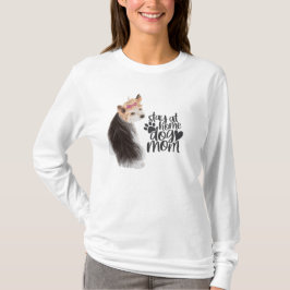 Aditable Yorkie - stanna hemma i Hund Mamma T Shirt