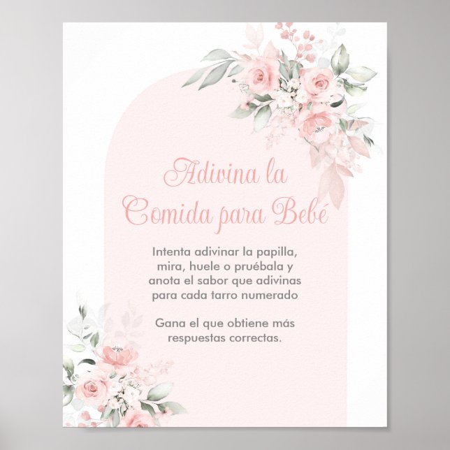 Adivina la comida para Bebé Baby Shower Girl Poster (Framsidan)