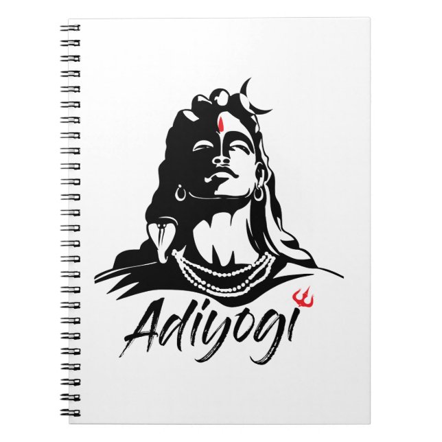 Adiyogi eller Adhi Yogi Shiva Mahadev hinduiska Anteckningsbok (Framsidan)