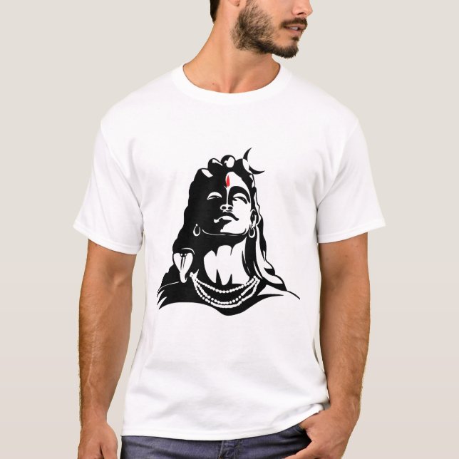 Adiyogi Mahadev Om Namah hinduiska Shivaya T Shirt (Framsida)