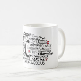 Adjektiv Ord Cloud börjar med brev C Kaffemugg