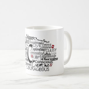 Adjektiv Ord Cloud börjar med brev C Kaffemugg
