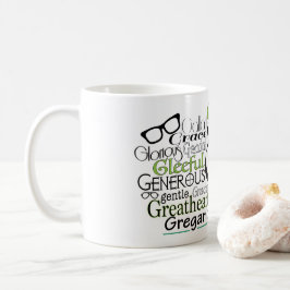 Adjektiv Ord Cloud börjar med brev G Kaffemugg
