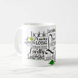 Adjektiv Ord Cloud börjar med brev L Kaffemugg