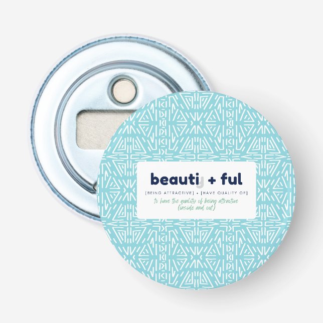 Adjektiv uppdelning - vacker flasköppnare (Framsidan)