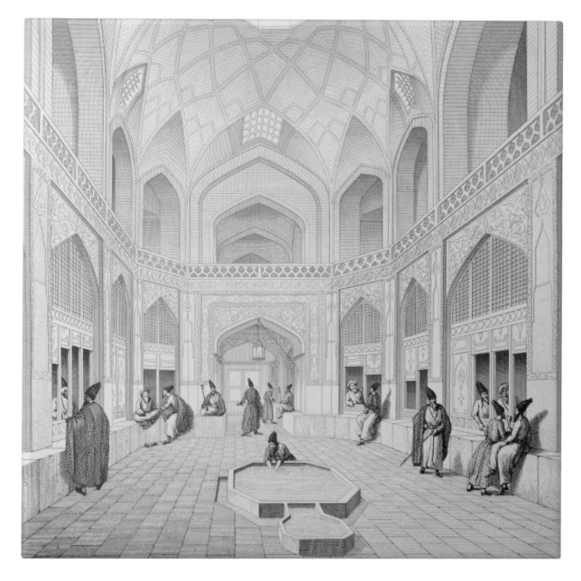Adji Seid Hussein basar, i Kashan, från 'resa Kakelplatta (Framsidan)
