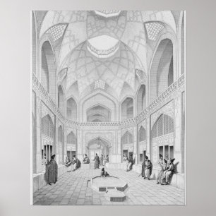 Adji Seid Hussein Bazaar i Kashan från "Voyage Poster