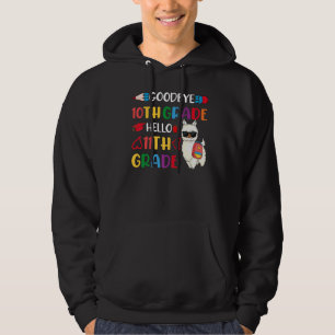Adjö 10:e Klass Hej 11:e Klass Llama Girls 20 Hoodie