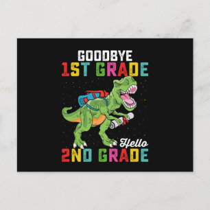 Adjö 1:a Klass Hej 2:e Klass T Rex Dinosaur Vykort