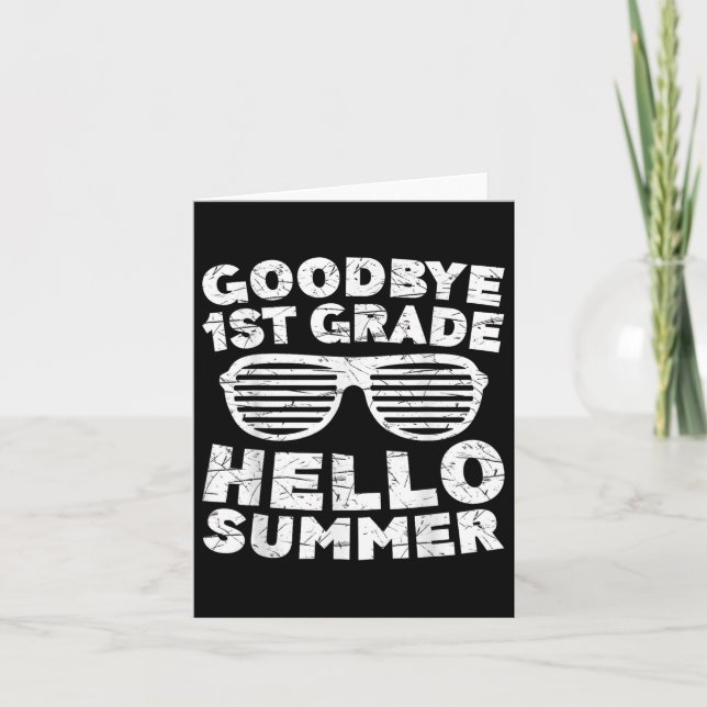 Adjö 1:a Klass Hej Sommarskirt första Klass G Kort (Framsida)