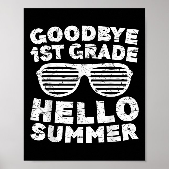 Adjö 1:a Klass Hej Sommarskirt första Klass G Poster (Framsidan)
