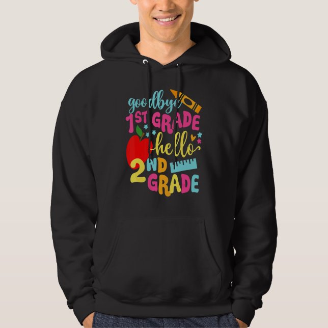 Adjö 1:a Klass-klassen 2033 Student Hej 2:a Hoodie (Framsida)