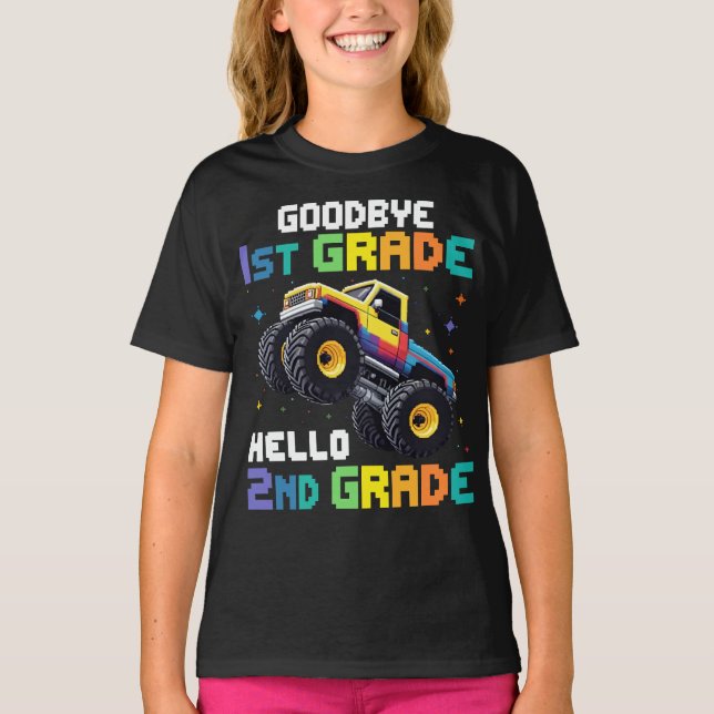 Adjö 1:a Klass Studenten-monster Lastbil T Shirt (Framsida)