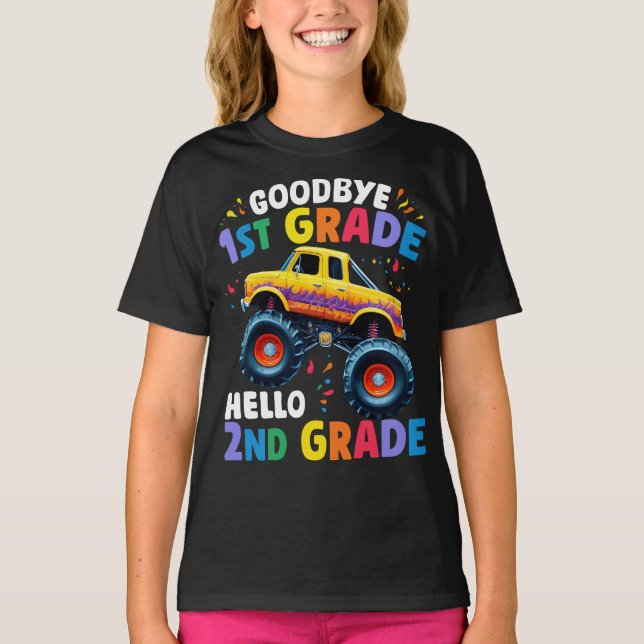 Adjö 1:a Klass Studenten-monster Lastbil T Shirt (Framsida)