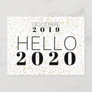 Adjö 2019 Hej 2020 Gott nytt år Confetti Helg Vykort