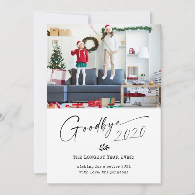 Adjö 2020, längsta året någonsin julkort (Framsida)