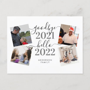 Adjö 2021 Hej 2022 Calligraphy Photo New Year Vykort