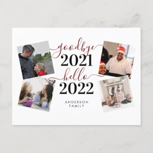 Adjö 2021 Hej 2022 Calligraphy Photo New Year Vykort