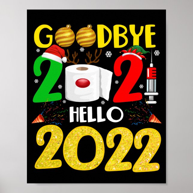 Adjö 2021 Hej 2022 - Gott nytt år Pajama Poster (Framsidan)
