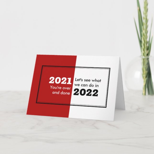 Adjö 2021 Hej 2022 Nytt år Helgkort (Framsida)