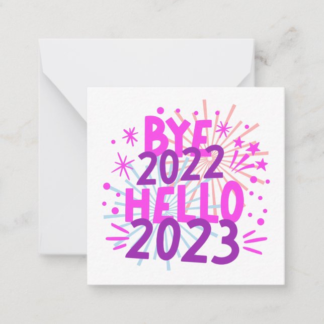 Adjö 2022 Hej 2023 Gott Nytt År Anteckningskort (Framsida)