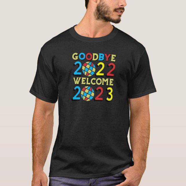Adjö 2022 Välkommen 2023 Disco Balls   T Shirt (Framsida)