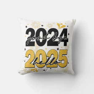 Adjö 2024 Hej 2025 Fireworks Gott nytt år Kudde