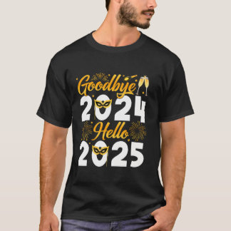 Adjö 2024 Hej 2025 Fireworks Gott nytt år T Shirt